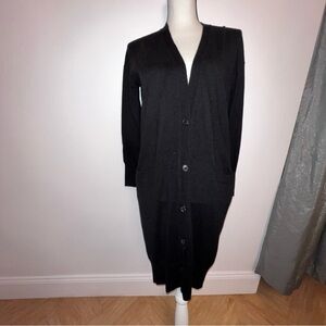 GAP Women's Wool Blend Buttondown Long Black Cardigan Sweater Size X Small